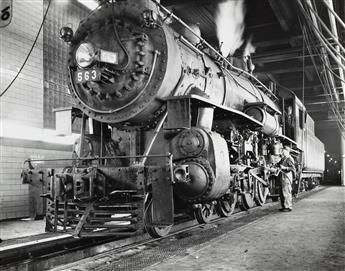 O. WINSTON LINK (1914-2001) Mr. & Mrs. Ben F. Pope & Last Steam Passenger Train, Max Meadows, Virginia * A. L. Poteet lubricates Locomo